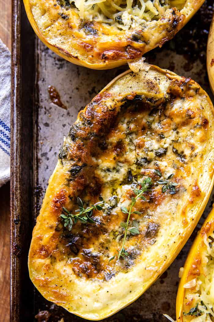 4 Cheese Roasted Garlic Alfredo Stuffed Spaghetti&nbsp;Squash