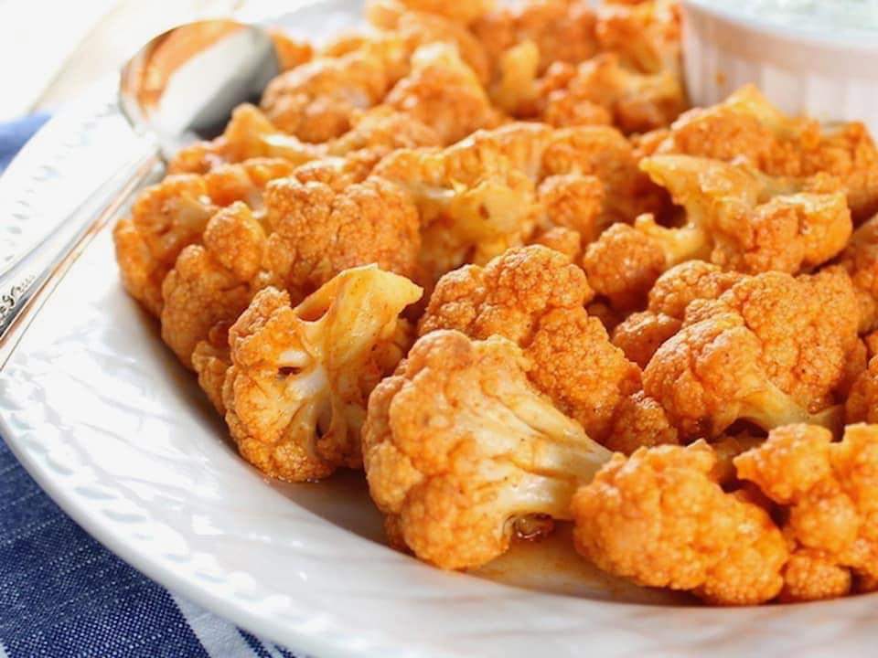 Buffalo Cauliflower with Blue Cheese&nbsp;Dip