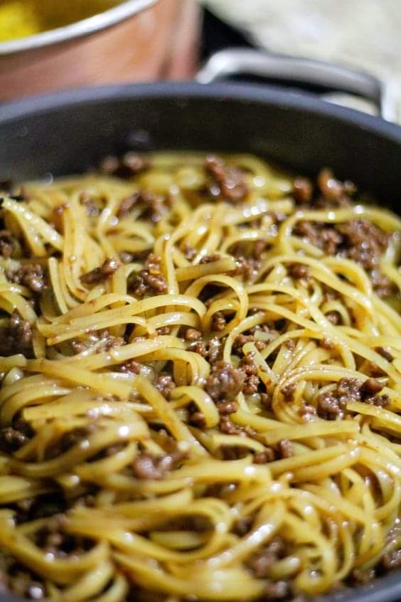 Easy Mongolian Ground Beef&nbsp;Noodles