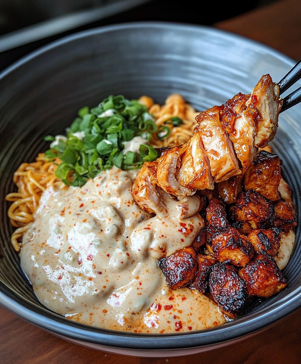 Spicy Chicken Ramen Bowl with Creamy&nbsp;Sauce