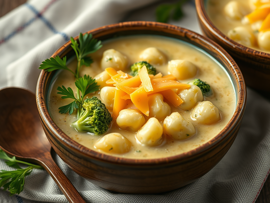 Broccoli Cheddar Gnocchi&nbsp;Soup